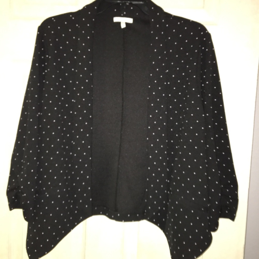 Polka dot open front blazer
